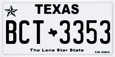 TX license plate BCT3353