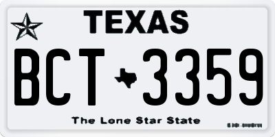 TX license plate BCT3359