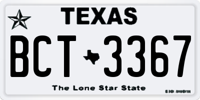TX license plate BCT3367