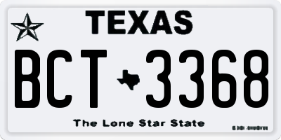 TX license plate BCT3368