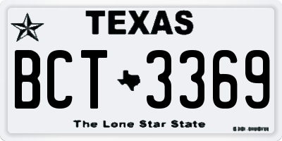 TX license plate BCT3369