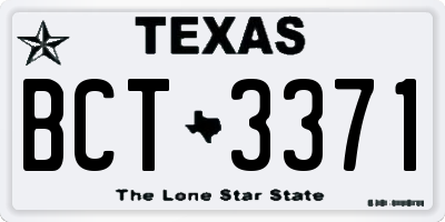 TX license plate BCT3371