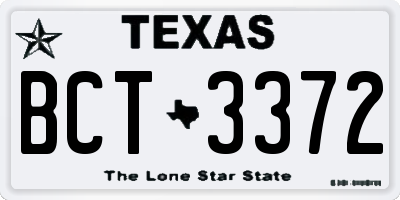 TX license plate BCT3372
