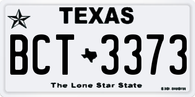 TX license plate BCT3373