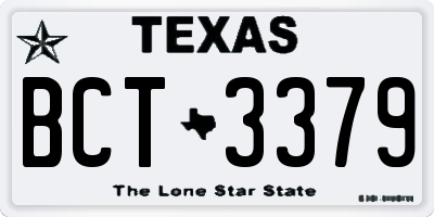 TX license plate BCT3379