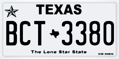 TX license plate BCT3380