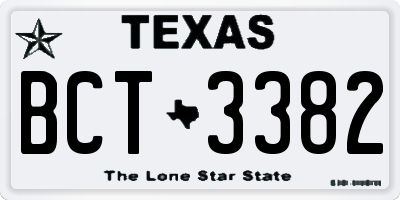 TX license plate BCT3382