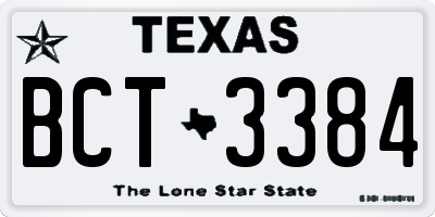 TX license plate BCT3384