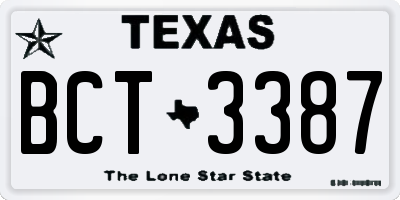 TX license plate BCT3387