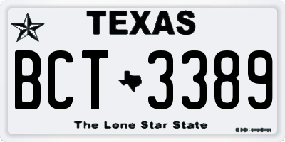 TX license plate BCT3389