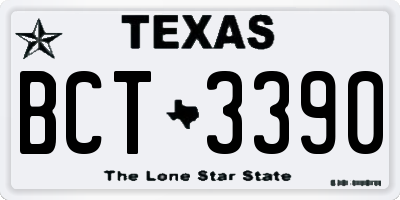 TX license plate BCT3390