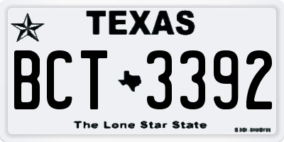 TX license plate BCT3392