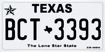 TX license plate BCT3393