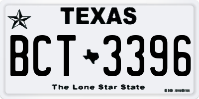 TX license plate BCT3396