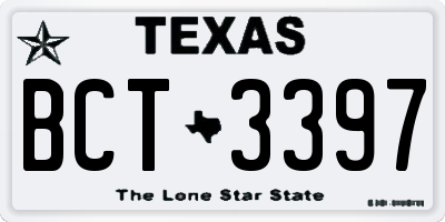TX license plate BCT3397