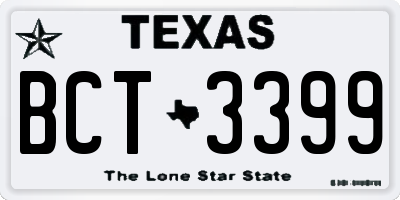 TX license plate BCT3399