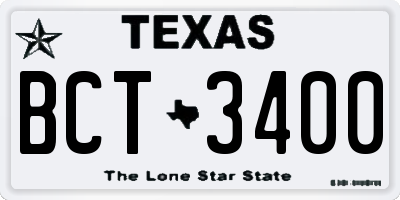 TX license plate BCT3400
