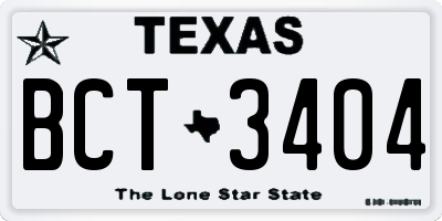 TX license plate BCT3404