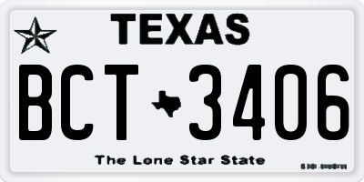 TX license plate BCT3406
