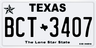 TX license plate BCT3407