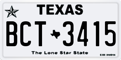 TX license plate BCT3415