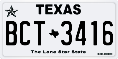 TX license plate BCT3416