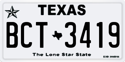 TX license plate BCT3419