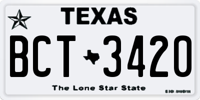 TX license plate BCT3420