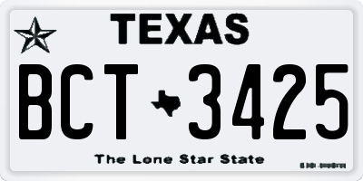 TX license plate BCT3425