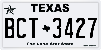 TX license plate BCT3427