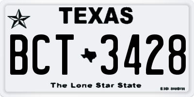 TX license plate BCT3428