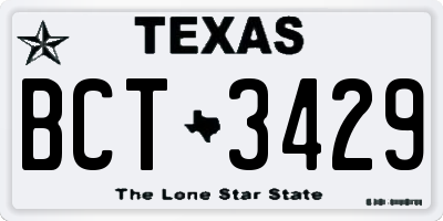 TX license plate BCT3429