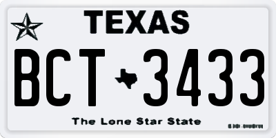 TX license plate BCT3433