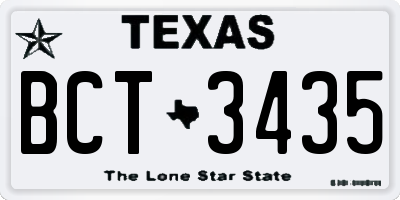 TX license plate BCT3435