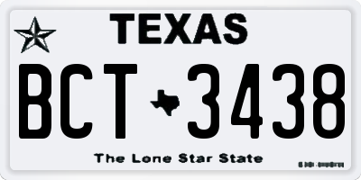 TX license plate BCT3438