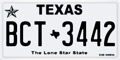 TX license plate BCT3442