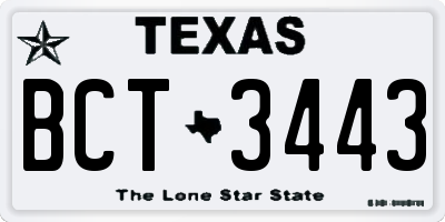 TX license plate BCT3443