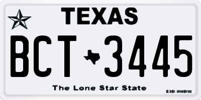TX license plate BCT3445