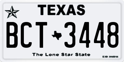 TX license plate BCT3448