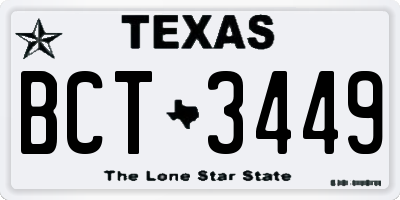TX license plate BCT3449