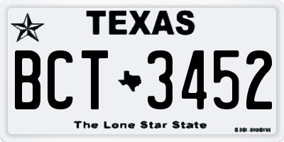 TX license plate BCT3452