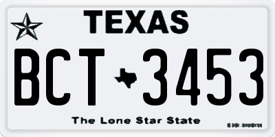 TX license plate BCT3453