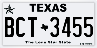 TX license plate BCT3455