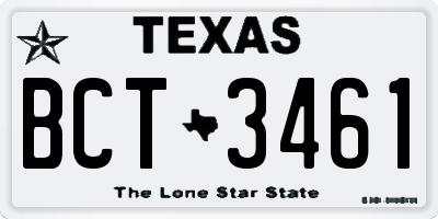TX license plate BCT3461