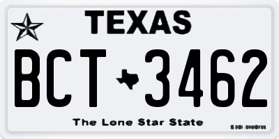TX license plate BCT3462