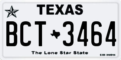 TX license plate BCT3464