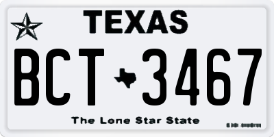 TX license plate BCT3467