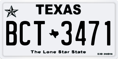 TX license plate BCT3471