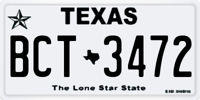 TX license plate BCT3472
