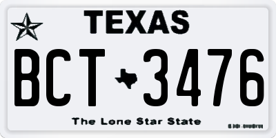 TX license plate BCT3476